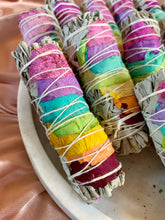 Load image into Gallery viewer, 7 Charka- Floral Wrapped Sage Wand