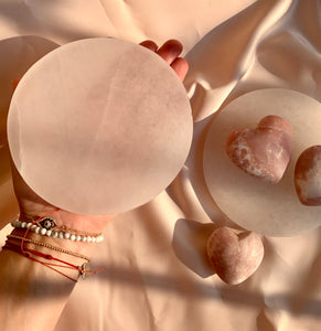 Selenite Round Charging Plate