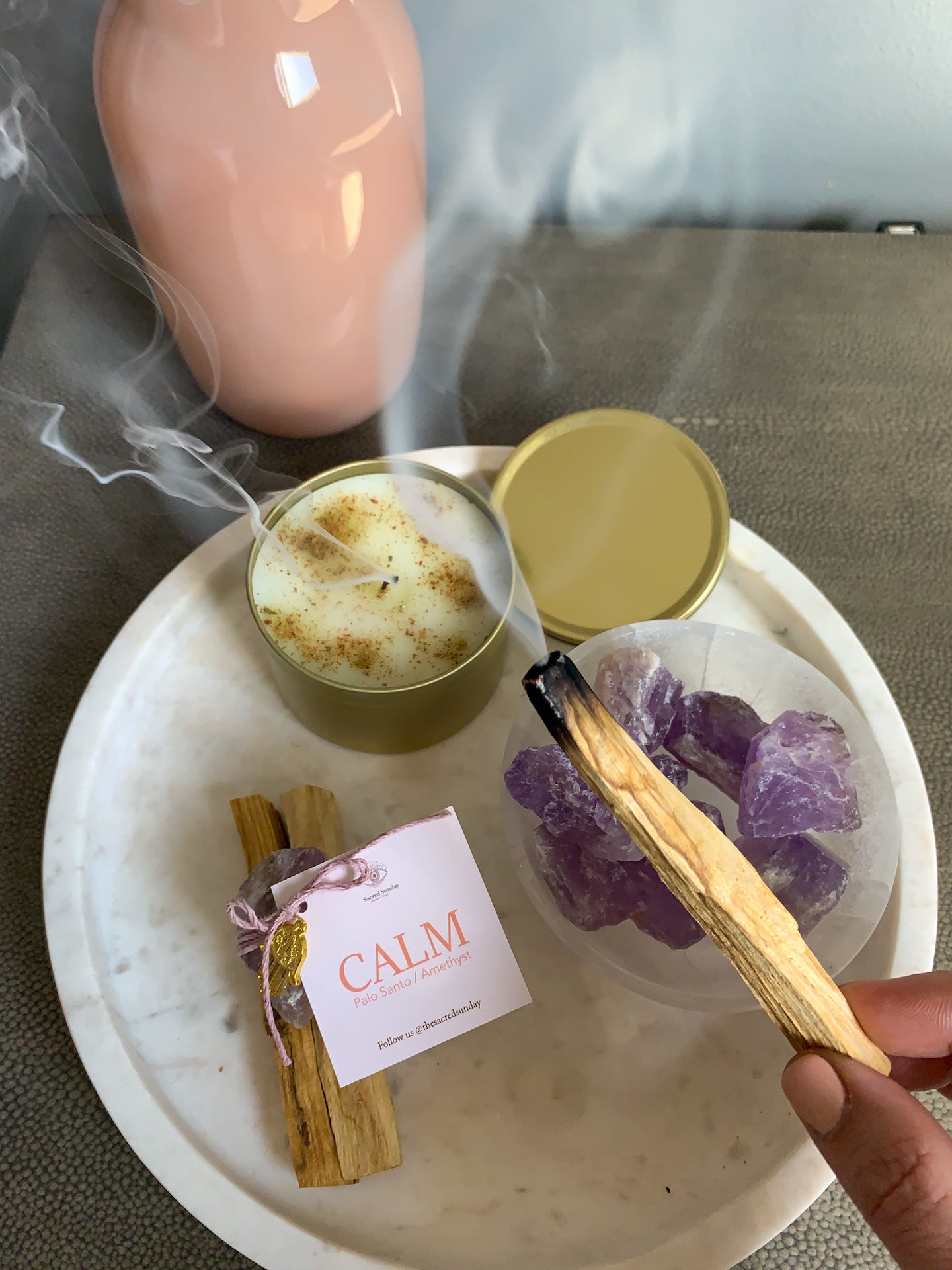 'CALM' Cleansing Bundle - Palo Santo + Amethyst